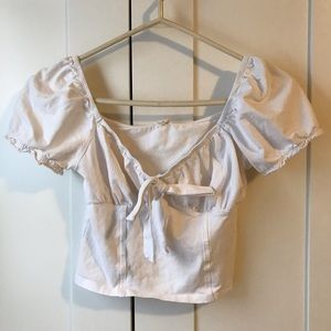 ⚡️3/30⚡️Garage | White Milkmaid Crop Top